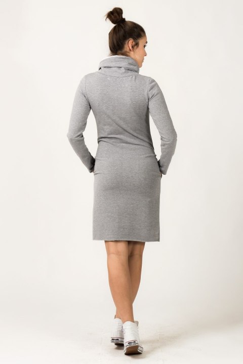 Sukienka Model Kaja 7 Light Grey/White - Tessita Sukienka Model Kaja 7 Light Grey/White - Tessita