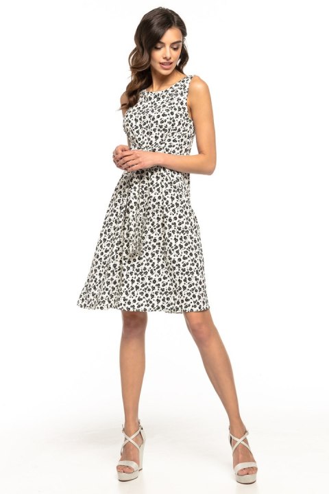 Sukienka Model T281/1 Black Flowers/White - Tessita Sukienka Model T281/1 Black Flowers/White - Tessita