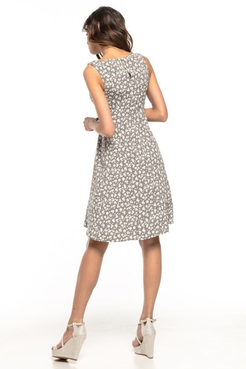Sukienka Model T281/2 White Flowers/Grey - Tessita Sukienka Model T281/2 White Flowers/Grey - Tessita