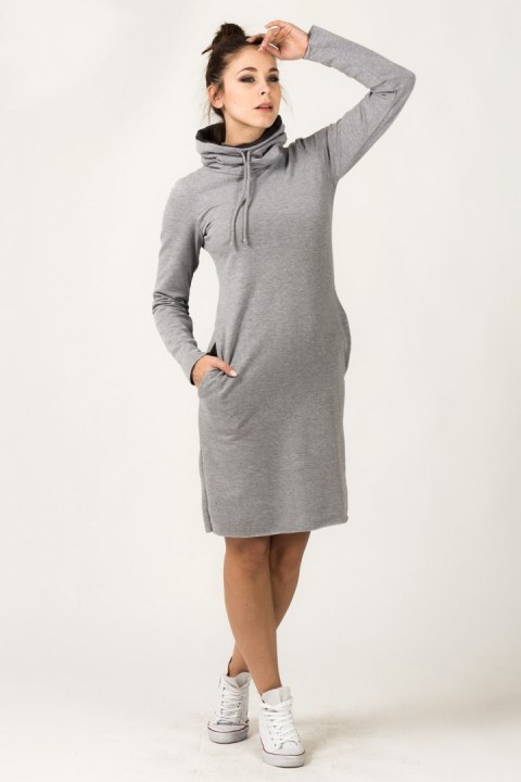 Sukienka model Kaja Light Gray/Dark Gray - Tessita Sukienka model Kaja Light Gray/Dark Gray - Tessita
