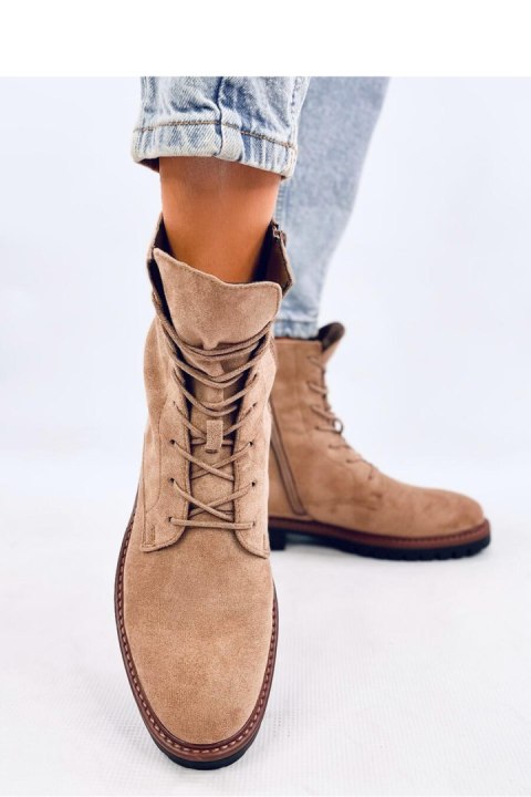 Botki sznurowane zamszowe SIMMER KHAKI - Inello Botki sznurowane zamszowe SIMMER KHAKI - Inello