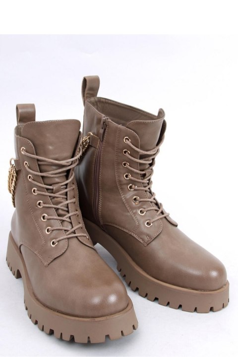 KB9393 Botki glany z łańcuszkami TOKIO KHAKI - Inello KB9393 Botki glany z łańcuszkami TOKIO KHAKI - Inello