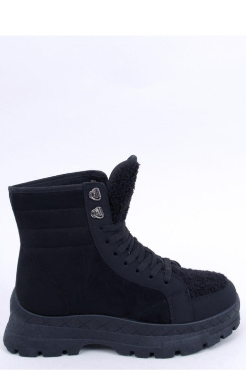 Botki sznurowane z barankiem KHANDI BLACK - Inello Botki sznurowane z barankiem KHANDI BLACK - Inello