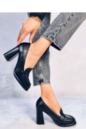 Czółenka na słupku TREVIA BLACK - Inello