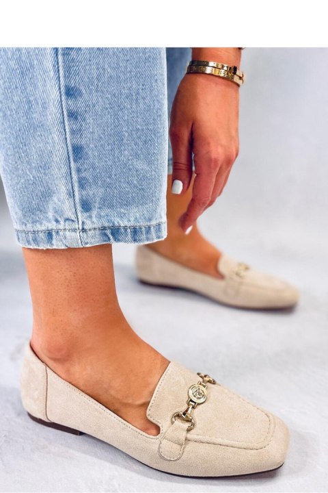 Mokasyny damskie z klamerką RHONA BEIGE - Inello Mokasyny damskie z klamerką RHONA BEIGE - Inello