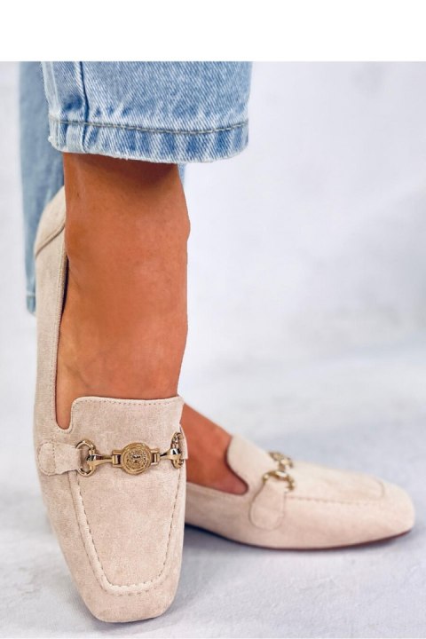 Mokasyny damskie z klamerką RHONA BEIGE - Inello Mokasyny damskie z klamerką RHONA BEIGE - Inello