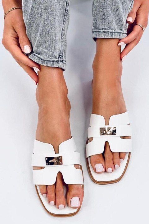 Sandał Klapki damskie DAUDI WHITE - Inello Sandał Klapki damskie DAUDI WHITE - Inello