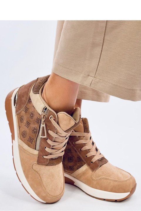 Sneakersy na koturnie TELTS KHAKI - Inello Sneakersy na koturnie TELTS KHAKI - Inello