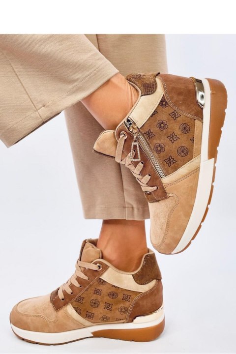 Sneakersy na koturnie TELTS KHAKI - Inello Sneakersy na koturnie TELTS KHAKI - Inello