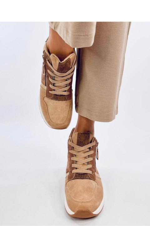 Sneakersy na koturnie TELTS KHAKI - Inello Sneakersy na koturnie TELTS KHAKI - Inello