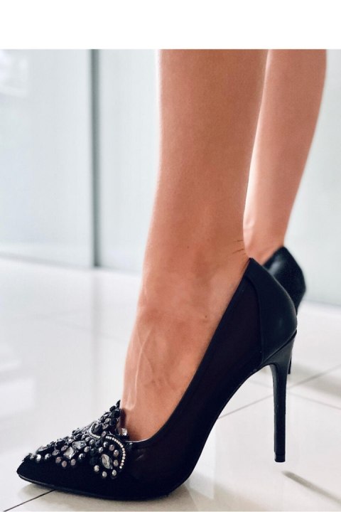Szpilki damskie z kamieniami MONROE BLACK - Inello Szpilki damskie z kamieniami MONROE BLACK - Inello