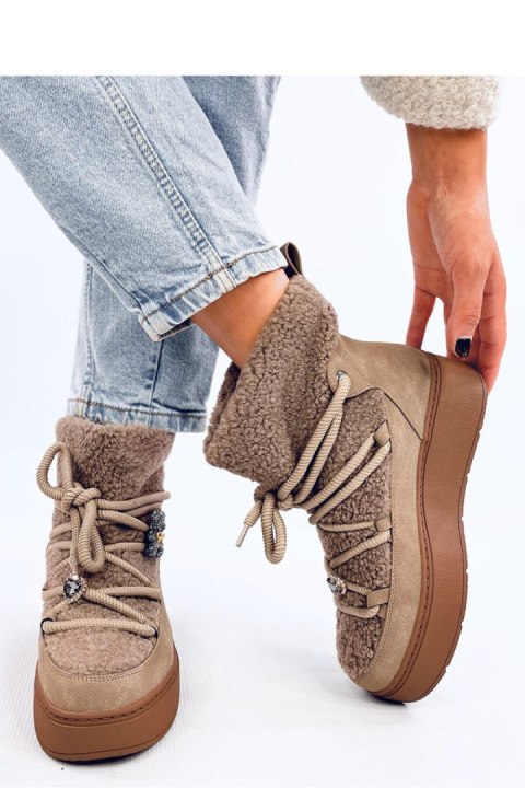 Botki śniegowce z barankiem REMATI KHAKI - Inello Botki śniegowce z barankiem REMATI KHAKI - Inello