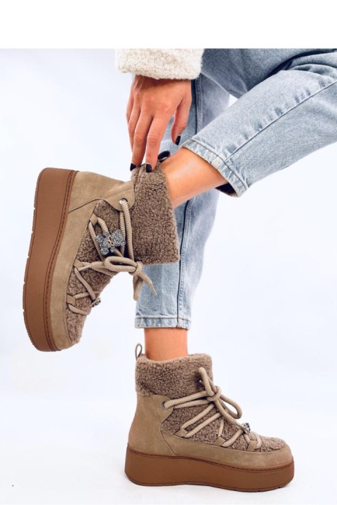 Botki śniegowce z barankiem REMATI KHAKI - Inello Botki śniegowce z barankiem REMATI KHAKI - Inello
