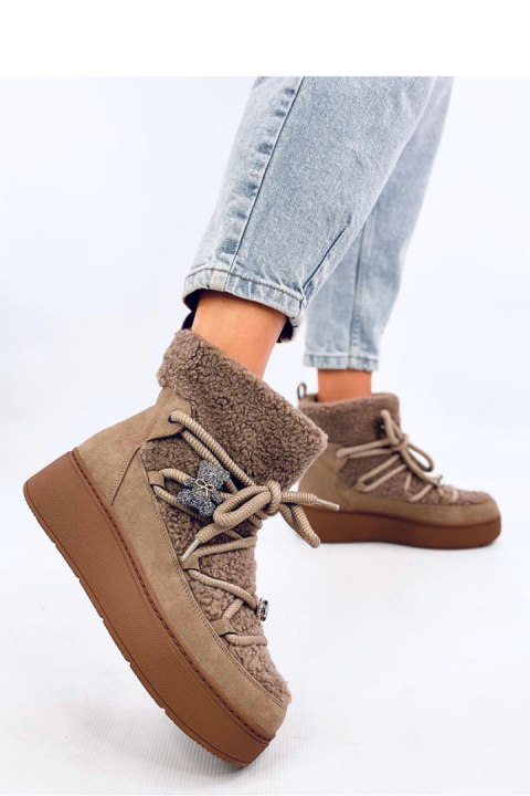 Botki śniegowce z barankiem REMATI KHAKI - Inello Botki śniegowce z barankiem REMATI KHAKI - Inello