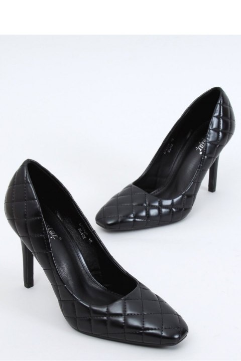 SZPILKI DAMSKIE PIKOWANE CZARNE LE082P BLACK - Inello SZPILKI DAMSKIE PIKOWANE CZARNE LE082P BLACK - Inello
