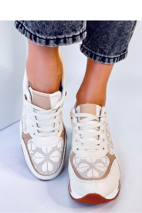 Sneakersy na koturnie GREER BEIGE - Inello Sneakersy na koturnie GREER BEIGE - Inello