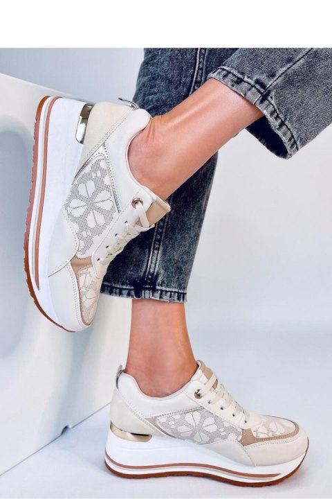 Sneakersy na koturnie GREER BEIGE - Inello Sneakersy na koturnie GREER BEIGE - Inello