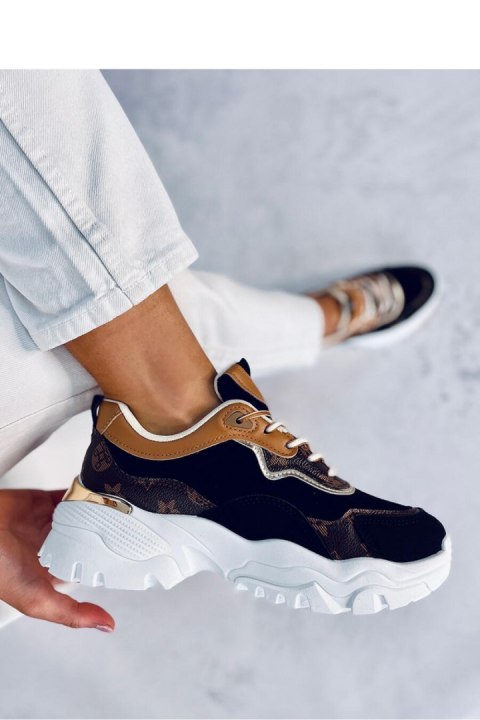 Sneakersy na koturnie NESBIT BLACK - Inello Sneakersy na koturnie NESBIT BLACK - Inello