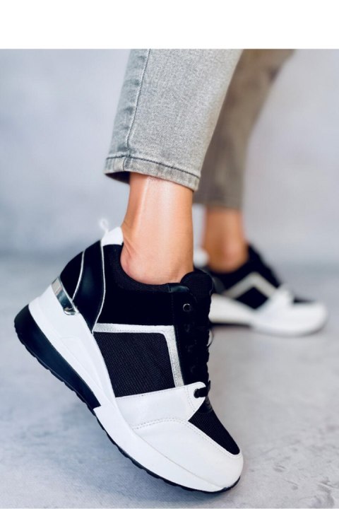 Sneakersy na koturnie pandy DIEGO BLACK/WHITE - Inello Sneakersy na koturnie pandy DIEGO BLACK/WHITE - Inello
