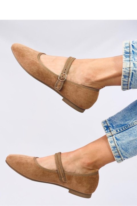 Baleriny w stylu Mary Jane GOLINS KHAKI - Inello Baleriny w stylu Mary Jane GOLINS KHAKI - Inello