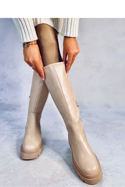 Oficerki na grubej podeszwie DILLARD BEIGE - Inello Oficerki na grubej podeszwie DILLARD BEIGE - Inello