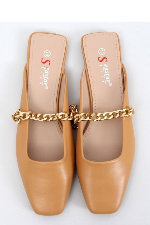 Sandał KLAPKI Z ŁAŃCUSZKIEM CAMEL T399P CAMEL - Inello Sandał KLAPKI Z ŁAŃCUSZKIEM CAMEL T399P CAMEL - Inello