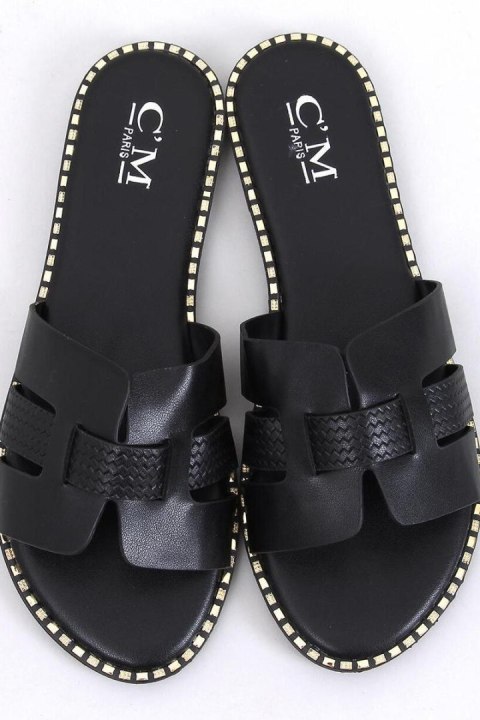 Sandał Klapki damskie eleganckie DALMASI BLACK - Inello Sandał Klapki damskie eleganckie DALMASI BLACK - Inello