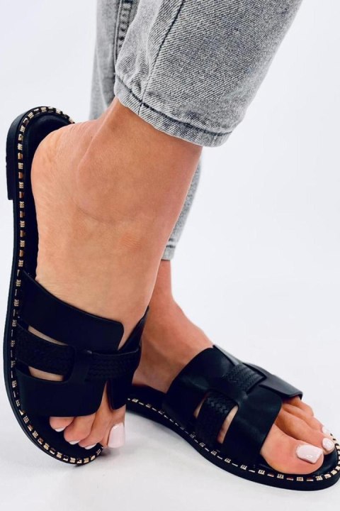 Sandał Klapki damskie eleganckie DALMASI BLACK - Inello Sandał Klapki damskie eleganckie DALMASI BLACK - Inello