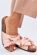 Sandał Klapki korkowe z kokardą BUSSI PINK - Inello
