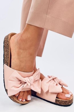 Sandał Klapki korkowe z kokardą BUSSI PINK - Inello