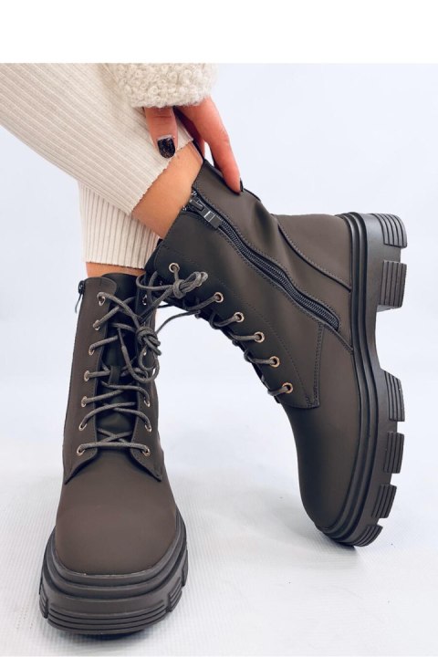 Botki militarne sznurowane CLEND KHAKI - Inello Botki militarne sznurowane CLEND KHAKI - Inello
