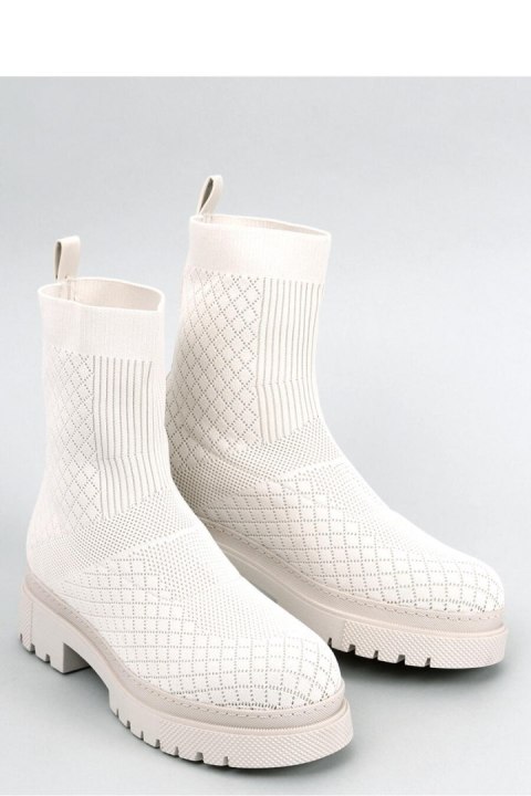 Botki skarpetkowe ze wzorem RUEDA BEIGE - Inello Botki skarpetkowe ze wzorem RUEDA BEIGE - Inello