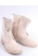 Botki sznurowane zamszowe LAVEY BEIGE - Inello