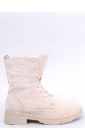 Botki sznurowane zamszowe LAVEY BEIGE - Inello
