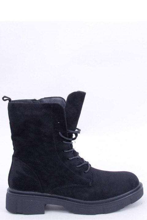 Botki sznurowane zamszowe LAVEY BLACK - Inello Botki sznurowane zamszowe LAVEY BLACK - Inello