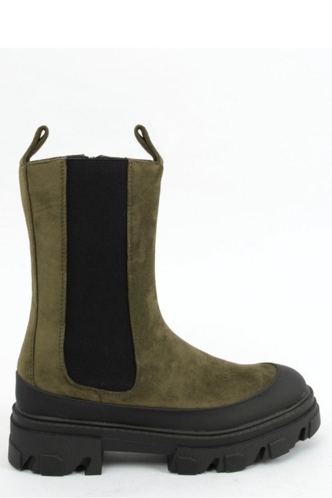 Botki sztyblety wysokie zielone RB122P GREEN - Inello Botki sztyblety wysokie zielone RB122P GREEN - Inello