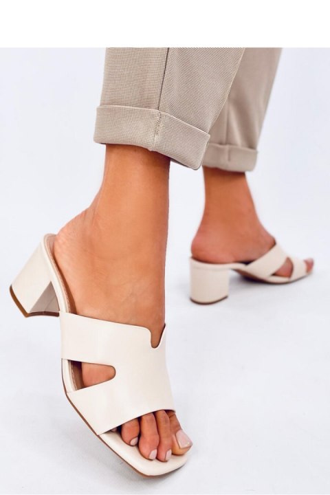 Sandał Klapki na obcasie VALLON BEIGE - Inello Sandał Klapki na obcasie VALLON BEIGE - Inello