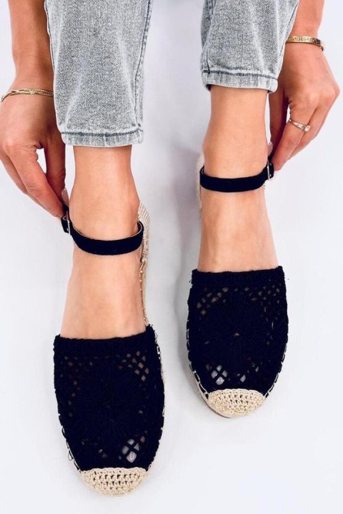 Sandałki ażurowe espadryle PREMAT BLACK - Inello Sandałki ażurowe espadryle PREMAT BLACK - Inello