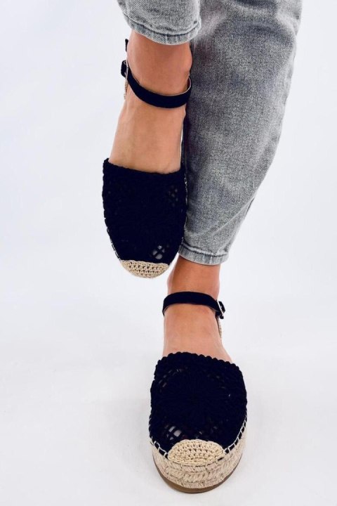 Sandałki ażurowe espadryle PREMAT BLACK - Inello Sandałki ażurowe espadryle PREMAT BLACK - Inello