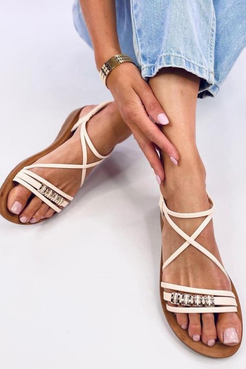 Sandałki damskie ROSTANI BEIGE - Inello Sandałki damskie ROSTANI BEIGE - Inello