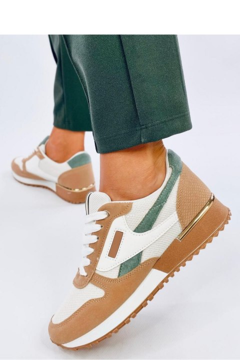 Sneakersy damskie AGASSI BEIGGREEN - Inello Sneakersy damskie AGASSI BEIGGREEN - Inello