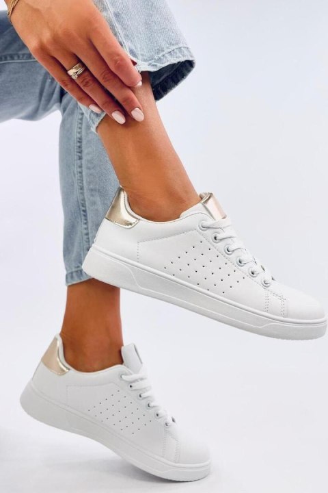 Sneakersy damskie HELARY WHITE/GOLD - Inello Sneakersy damskie HELARY WHITE/GOLD - Inello