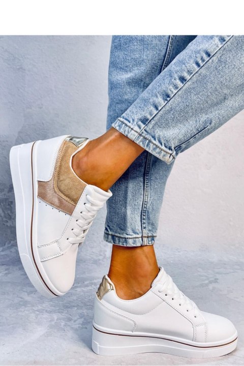Sneakersy na koturnie TOBEY BEIGE - Inello Sneakersy na koturnie TOBEY BEIGE - Inello