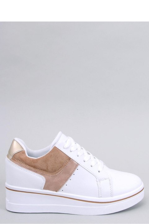 Sneakersy na koturnie TOBEY BEIGE - Inello Sneakersy na koturnie TOBEY BEIGE - Inello
