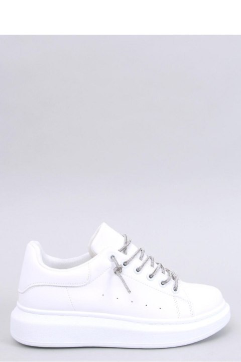 Sneakersy z kryształkowymi sznurówkami SERIES WHITE/SILVER - Inello Sneakersy z kryształkowymi sznurówkami SERIES WHITE/SILVER - Inello