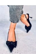 Szpilki z odkrytą pięta DELUNA BLACK - Inello