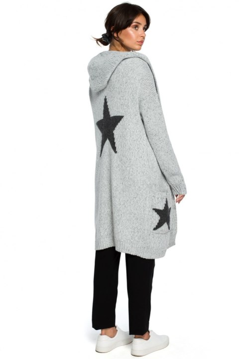 Sweter Kardigan Model BK013 Grey - BE Knit Sweter Kardigan Model BK013 Grey - BE Knit