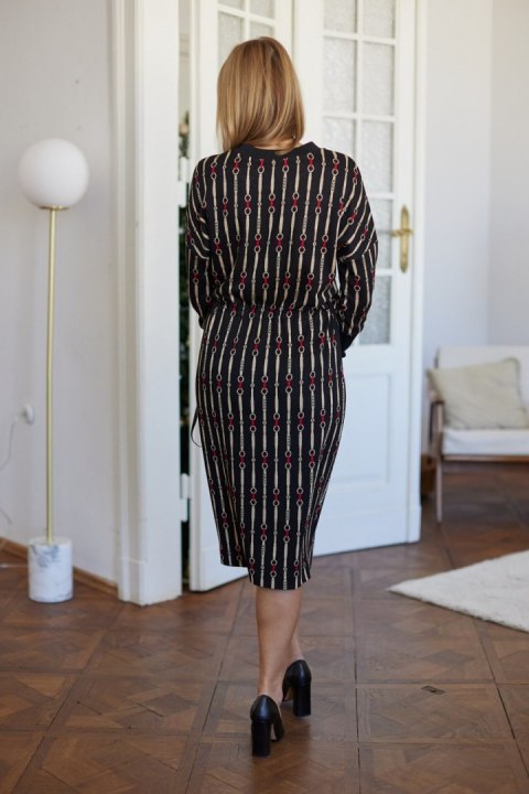 Sukienka Model M399 Lurex/Black/Beige/Red - La Aurora Sukienka Model M399 Lurex/Black/Beige/Red - La Aurora