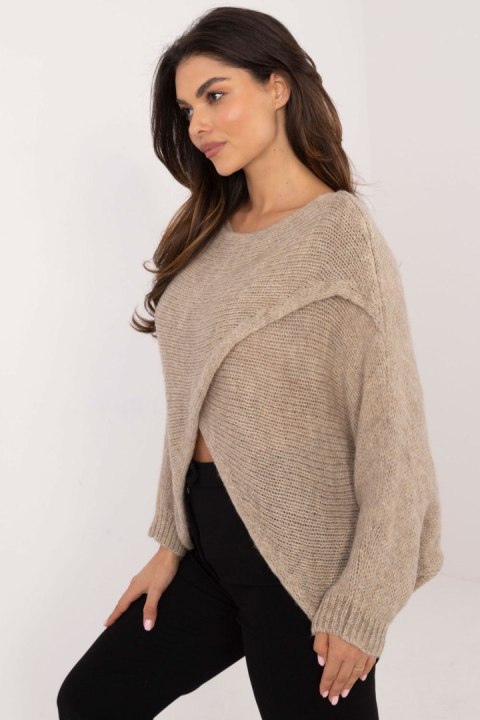 Sweter Damski Model TW-SW-BI-5067.95 Beige - Och Bella Sweter Damski Model TW-SW-BI-5067.95 Beige - Och Bella