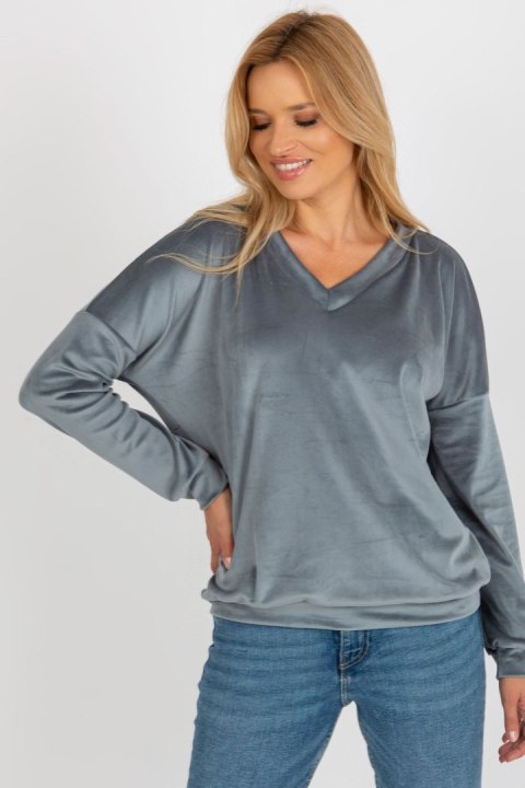Bluza Damska Model RV-BL-8441.07P Grey/Blue - Relevance Bluza Damska Model RV-BL-8441.07P Grey/Blue - Relevance
